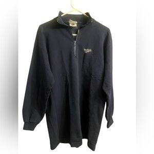 Woman’s vintage Reebok quarter zip sweatshirt navy blue made in USA